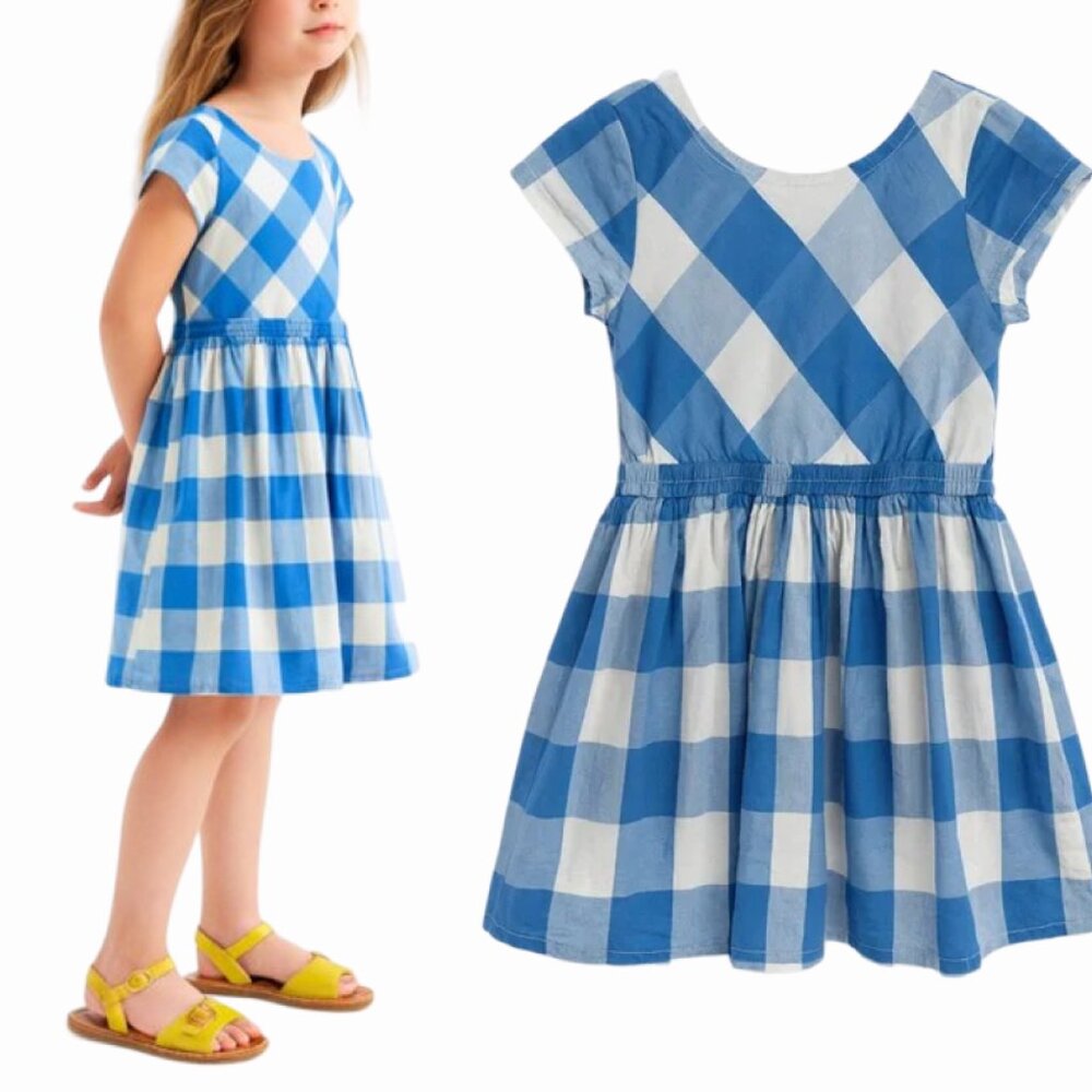 Crewcuts Light Blue and White checkered dress